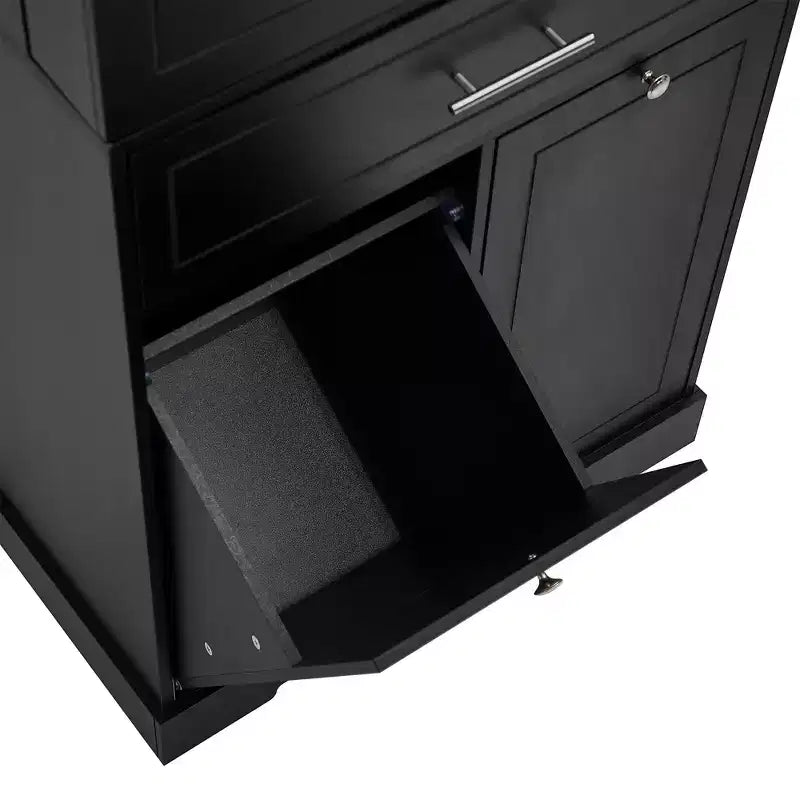 Tall Bathroom Storage Cabinet with Tilt-Out Laundry Hamper and Adjustable Shelf