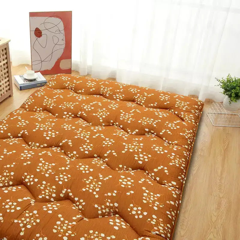Floor Mattress Japanese Futon Mattress - Boho Floral Printed 3-Inch Thick Pad