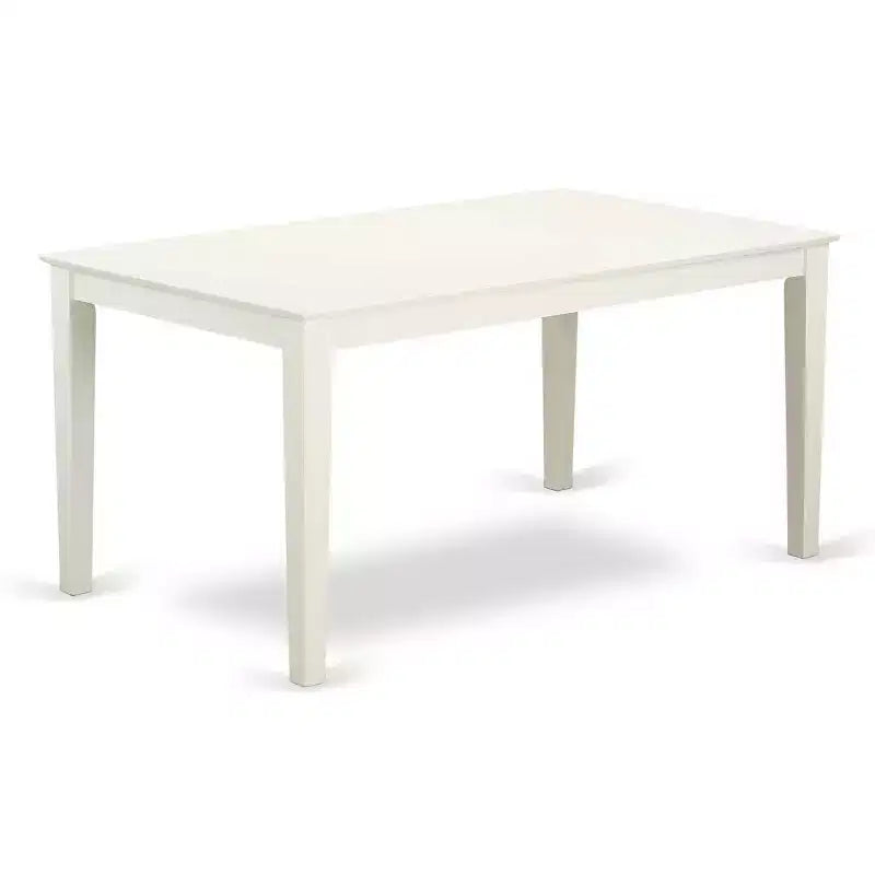 HomeStock 5-Pc Linen White Finish Solid Wood Top - Rectangular Dining Room Set - Seats 4