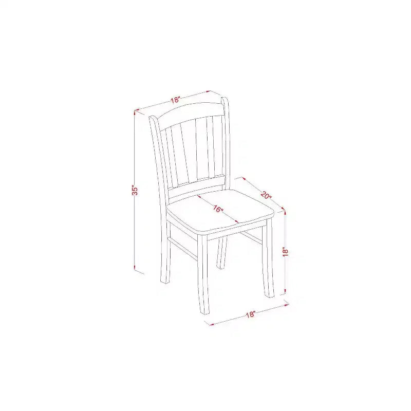 HomeStock ronde eettafelset met 5 onderdelen, blad van massief hout met zwarte en kersenhouten afwerking, met 4 stoelen met spijlenrug