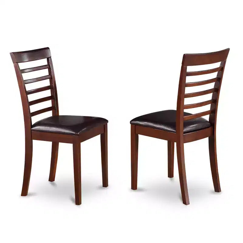 Vintage Dinette Set - 5 Piece Table & Chair Set - Rectangular Kitchen Table with Storage Leaf - Saddle Brown Finish