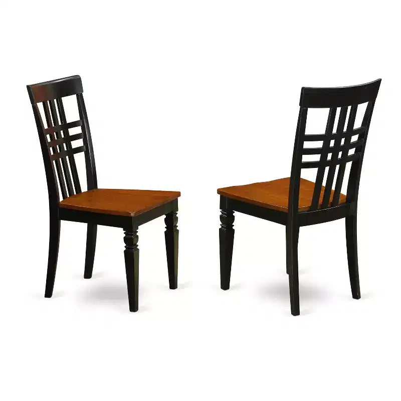 Round Dining Table Set - 5 Piece Kitchen Dinette Set with Chairs - 42 Inch Table, Black & Cherry Finish
