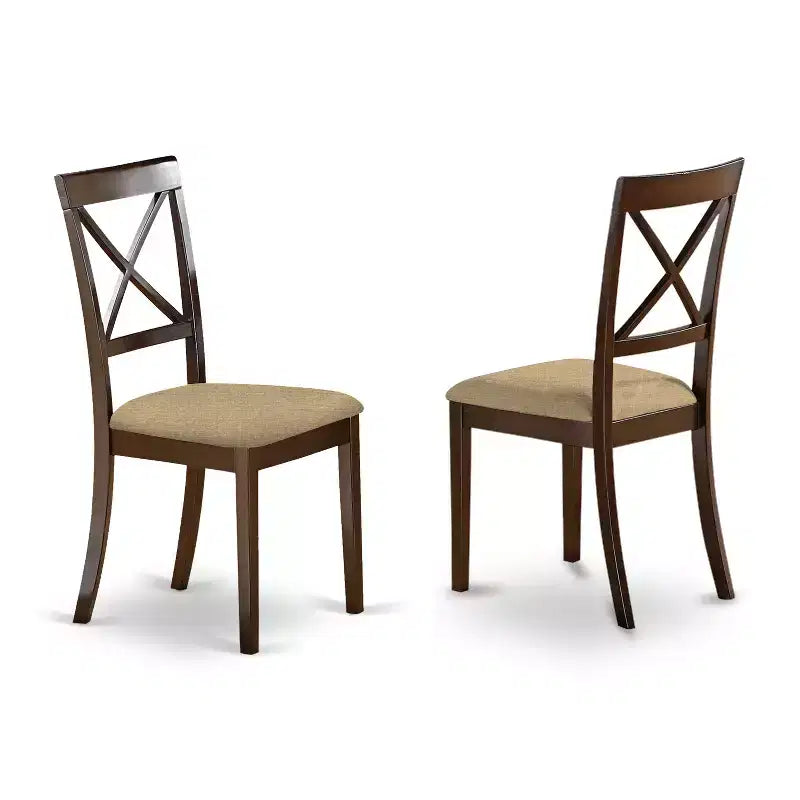 Small Dining Set - 3 Piece Kitchen Table & Chairs - Linen Upholstered - Compact Design