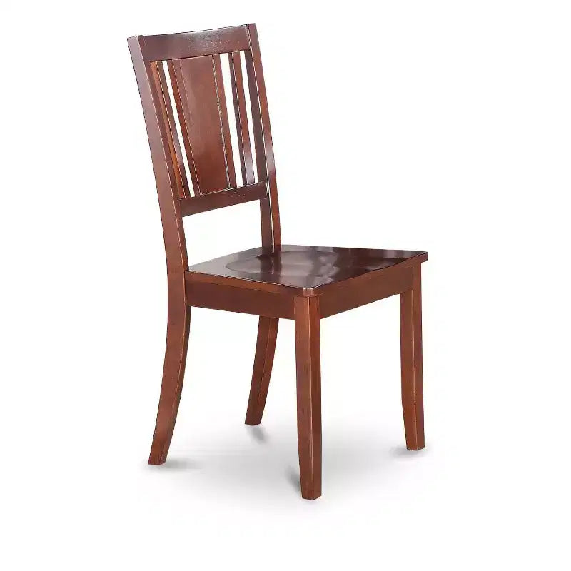 HomeStock 5-Piece Rectangle Mahogany Finish Solid Wood Top Dining Table with 2 Benches, 2 Chairs