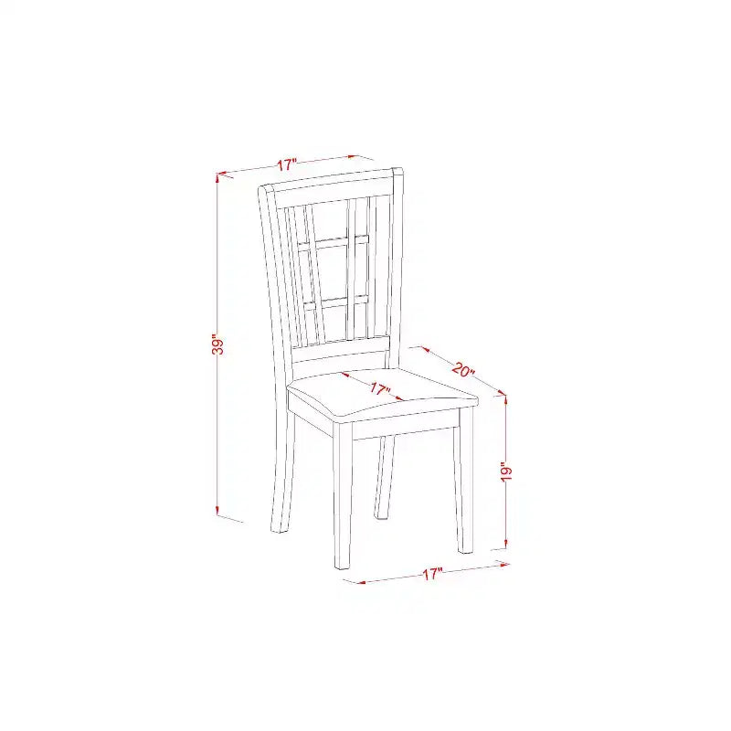 Dining Room Table Set 7 Piece - Rectangular Table with Butterfly Leaf & 6 Kitchen Chairs - Black & Cherry Finish