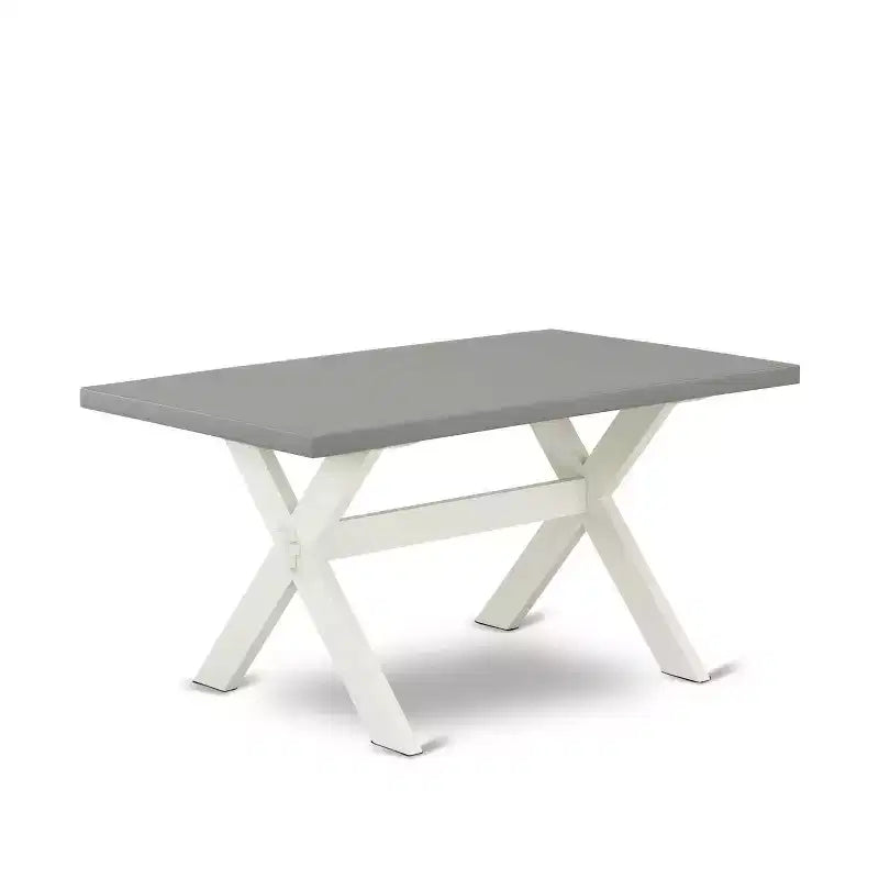 HomeStock 5-Pc Rectangle Natural Oak Finish Solid Wood Top Dining Table with 4 Upholstered-Chairs