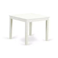 5-Piece Linen White Finish Solid Wood Top - Square Upholstered Dining Room Set - Seats 4