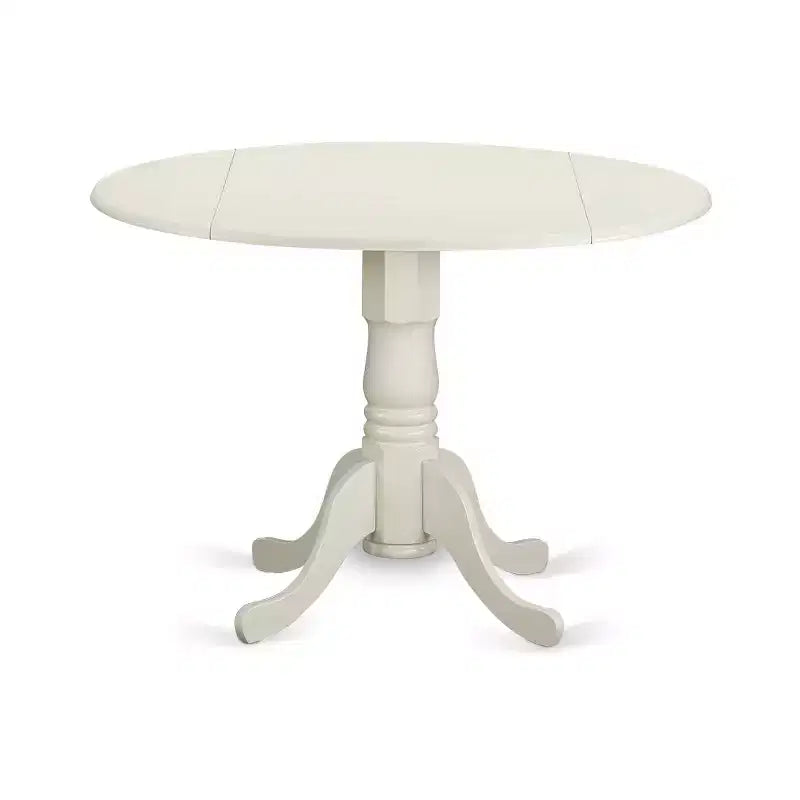 HomeStock 3-Pc Buttermilk and Cherry Solid Wood Top-Round Dining Room Set with Dropleaf-Seats 4
