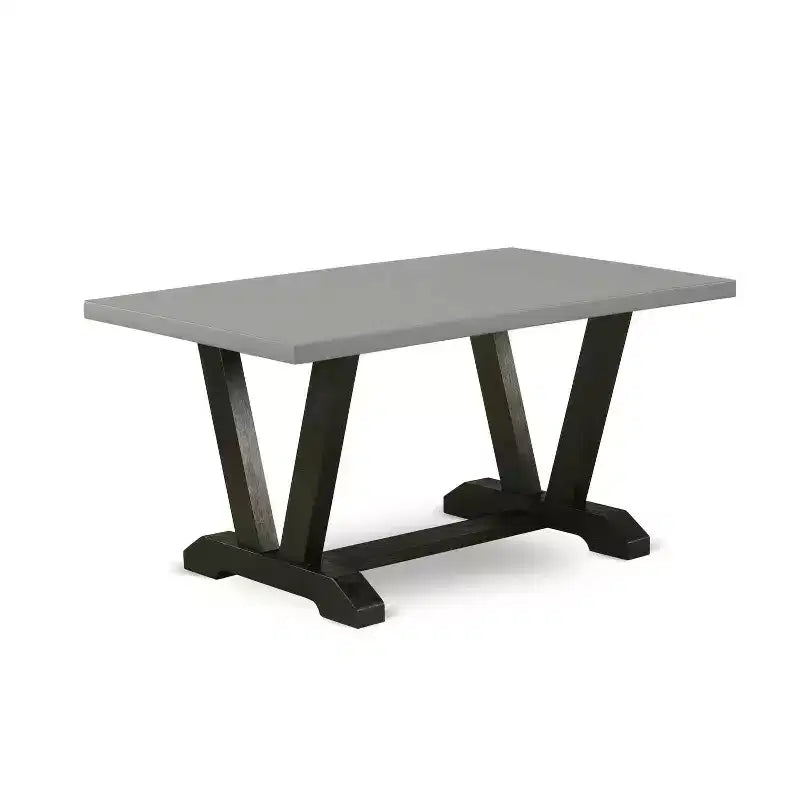HomeStock 7-Pc Rectangle Natural Oak Finish Solid Wood Top Dining Table with 6-Parson Chairs