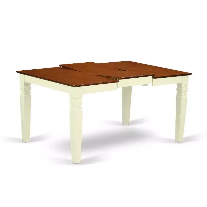 Medieval Dining Set 5Pc Table & Chairs - 42/60 Inch Rectangular Table with Leaf - Double X Back Design