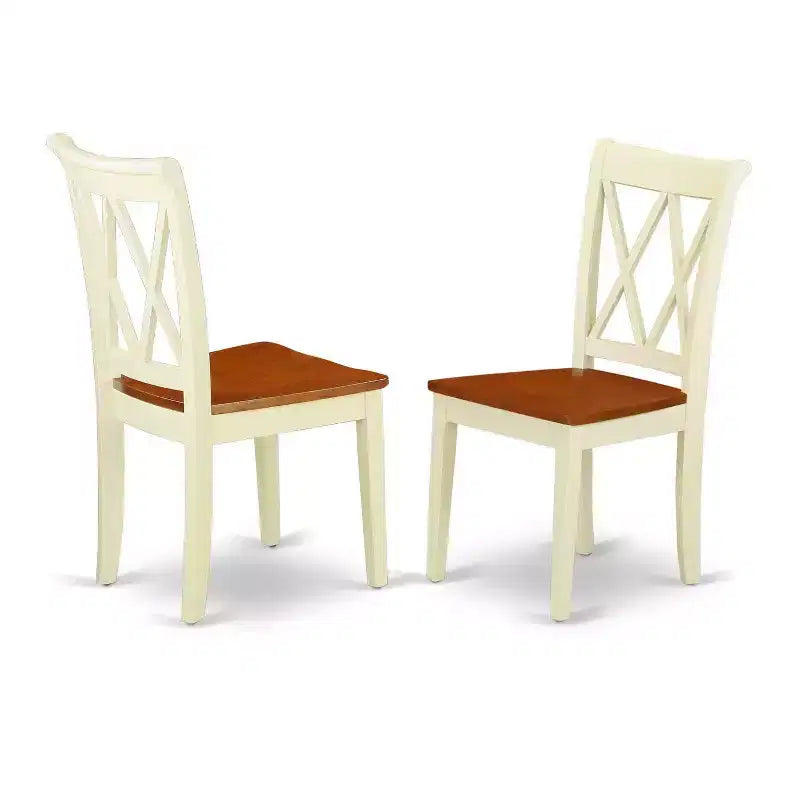 Medieval Dining Set 5Pc Table & Chairs - 42/60 Inch Rectangular Table with Leaf - Double X Back Design