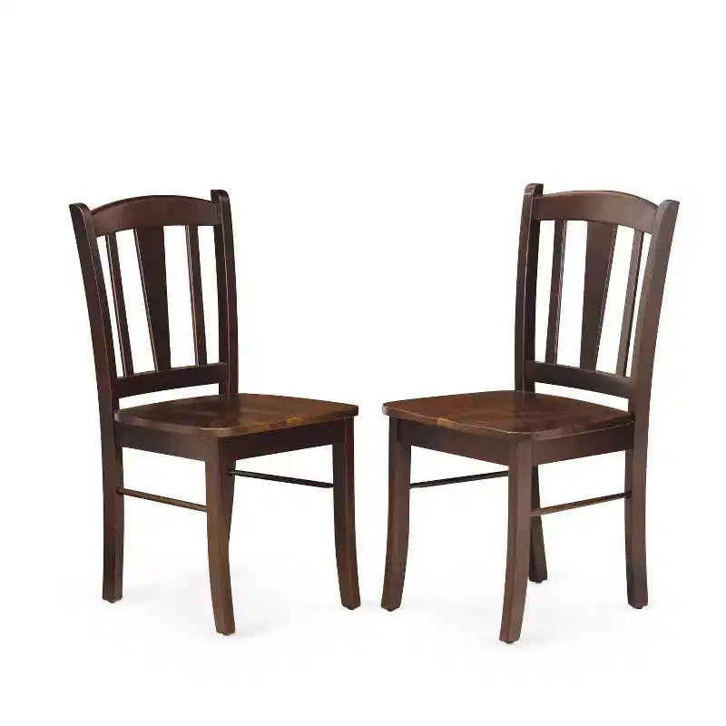 HomeStock 3-Pc Mahogany Finish Solid Wood Top Dining Table Set - Seats 2