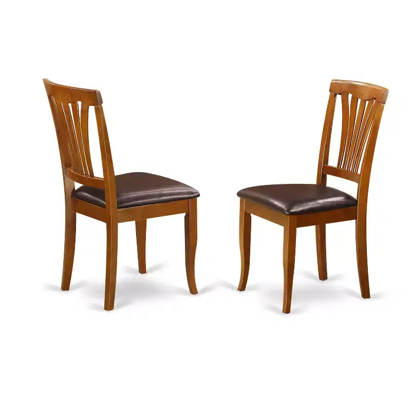 Round Dining Table Set - 3 Piece Kitchen Dinette with Chairs, Saddle Brown, 42 Inch