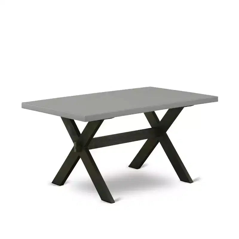 HomeStock 7-Pc Rectangle Natural Oak Finish Solid Wood Top Dining Table with 6 Chairs