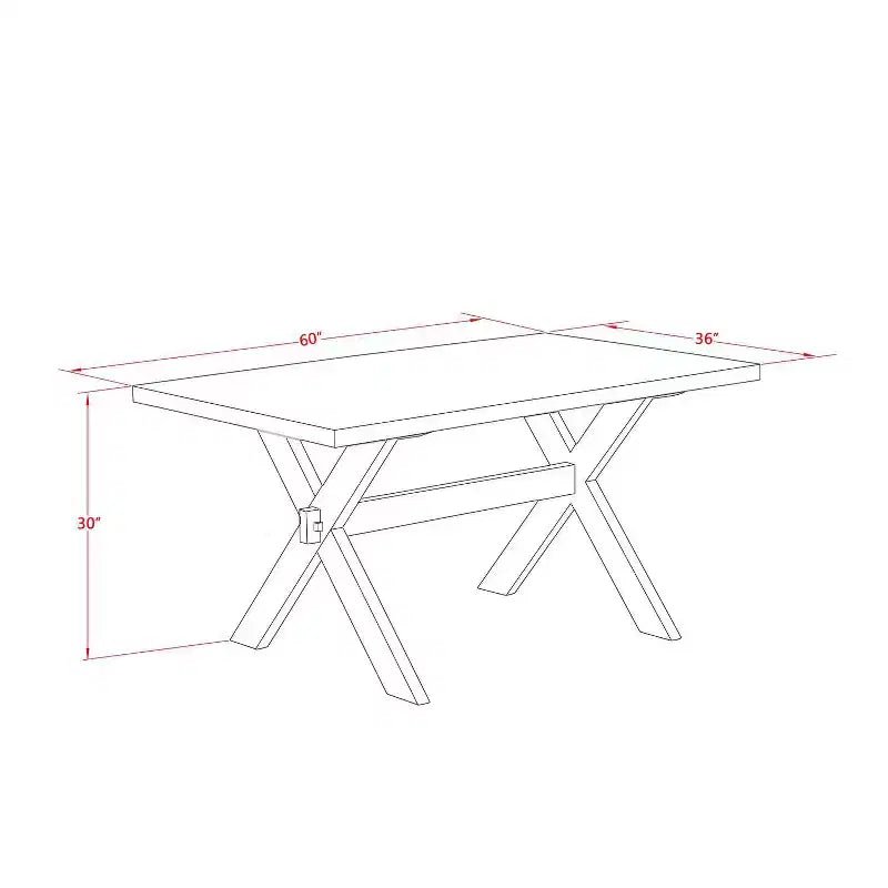 HomeStock 7-Pc Rectangle Natural Oak Finish Solid Wood Top Dining Table with 6 Chairs