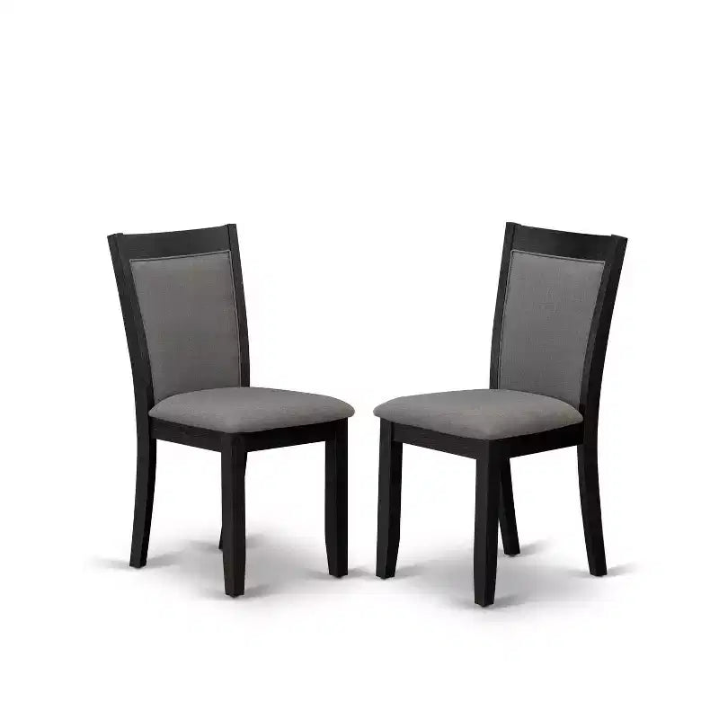 HomeStock 5-delige eettafelset met massief houten blad in natuurlijke eiken afwerking en 4 gestoffeerde stoelen met neerklapbaar lattenrugleuning