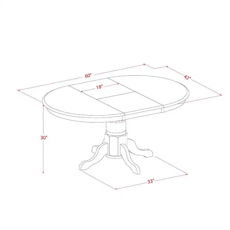 7-Piece Oval Saddle Brown Finish Solid Wood Top Dining Table with 6-Chairs with