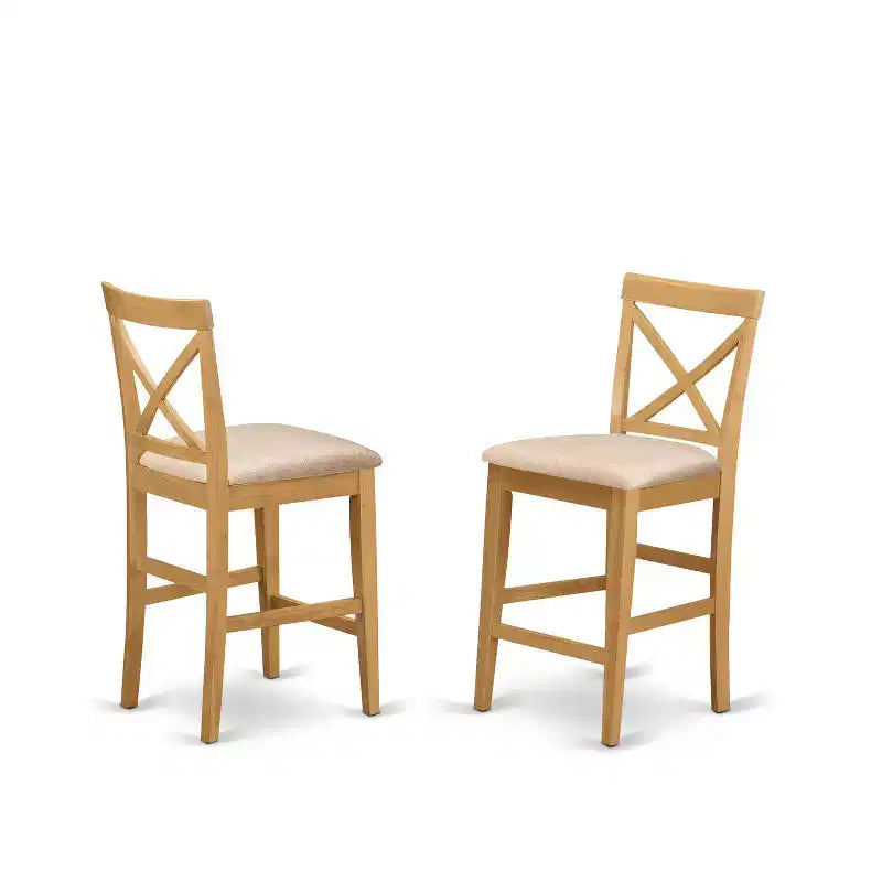 Kitchen Pub Table Set - 5 Piece Dinette Set with Chairs - Small Space Design - Warm Oak Finish
