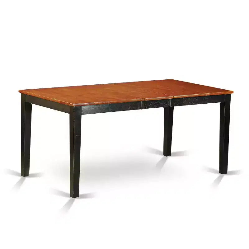 Nordic Dining Set - 6 Piece Kitchen Table & Chair Set - Black Cherry Finish - Rectangle Table with Bench