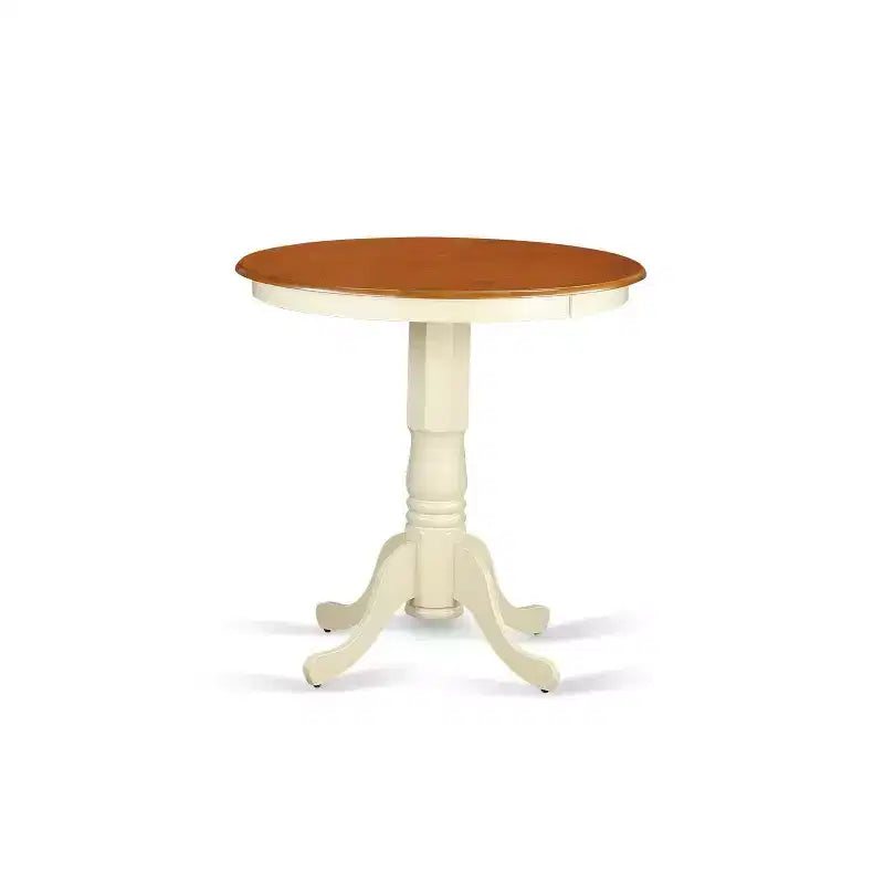 Counter Height Dining Set - 5 Piece Table & Chairs - Modern Bohemian Style - Round Table & Elegant Design