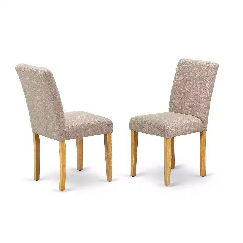 Tuscan Dining Set 3pc - Square Table & 2 Linen Chairs - 36x36 Inch - Small Space Friendly