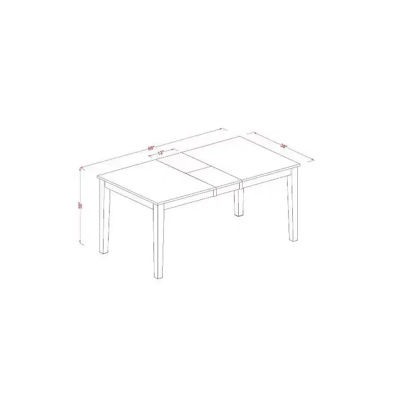 Victorian Dining Set - 7 Piece Table & Chair Set - Rectangle Kitchen Table with Leaf - Black & Cherry Finish