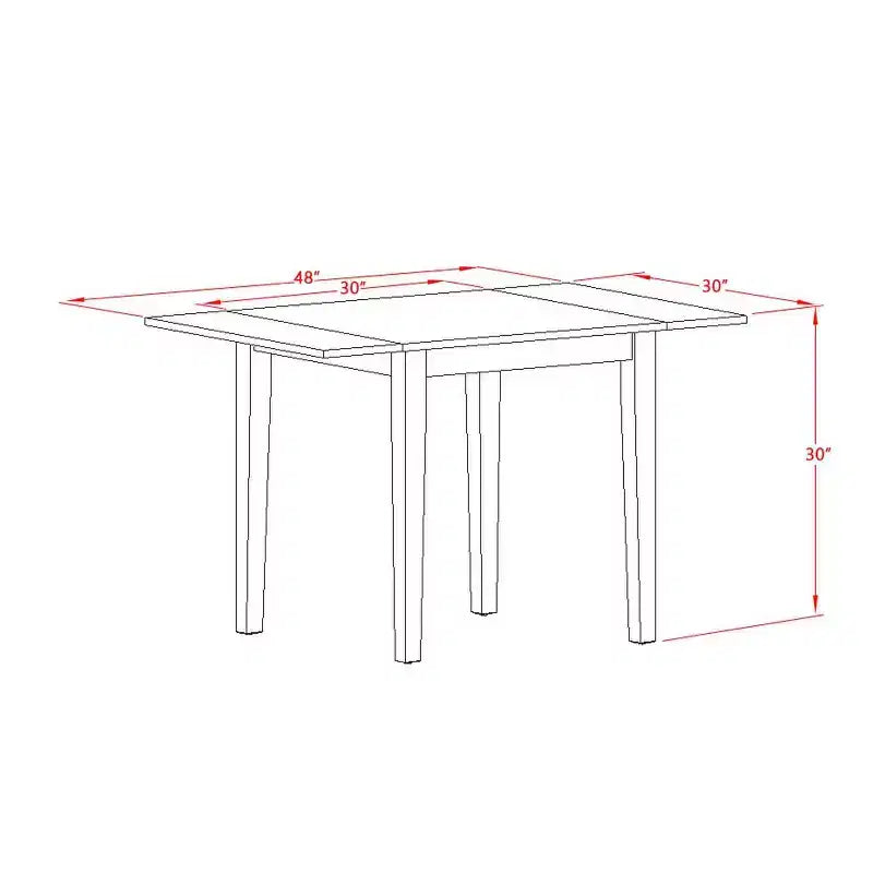 3-Piece Black and Cherry Finish Solid Wood Top Dining Table Set