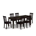 Modern Dining Set - Table with Leaf & 6 Chairs - Kitchen Dining Room Furniture