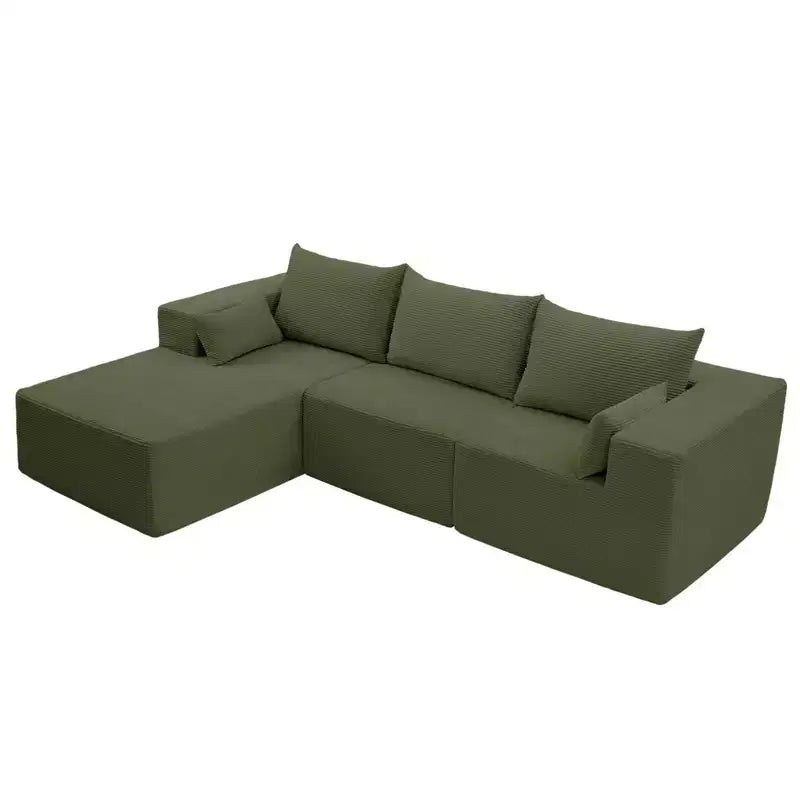 105.51 in Corduroy Modular L-shaped Sectional Sofas set With Ottoman