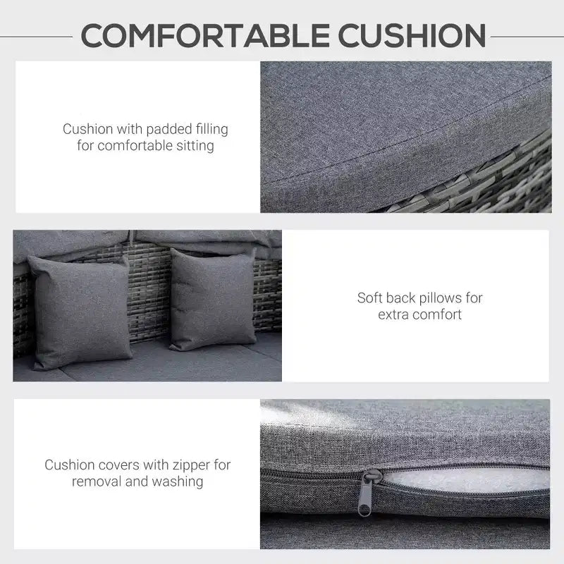Convertible Rattan Daybed Sectional