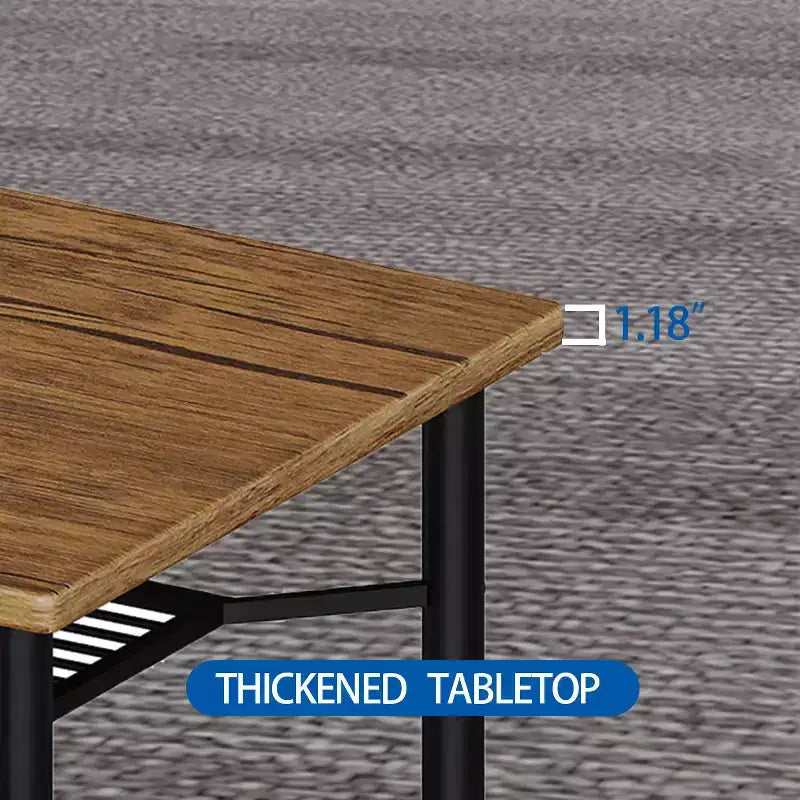 COZONY 4-delige eetset in boerderijstijl, houten keukentafel en stoelen met opbergruimte en verstelbare poten