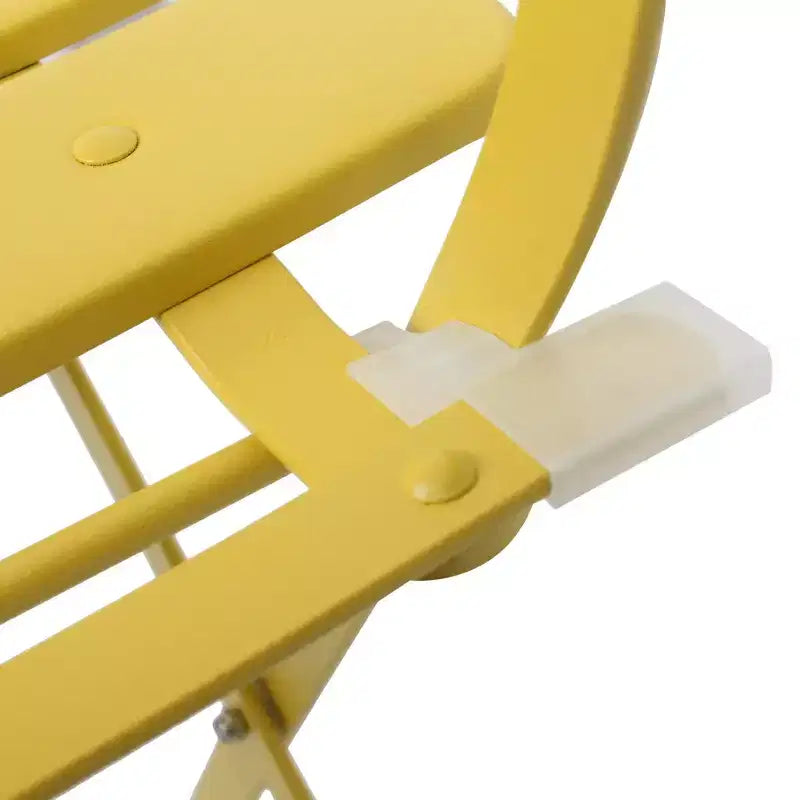 1 set of metal 3-piece set of terrace pub balcony metal chairs and tables yellow