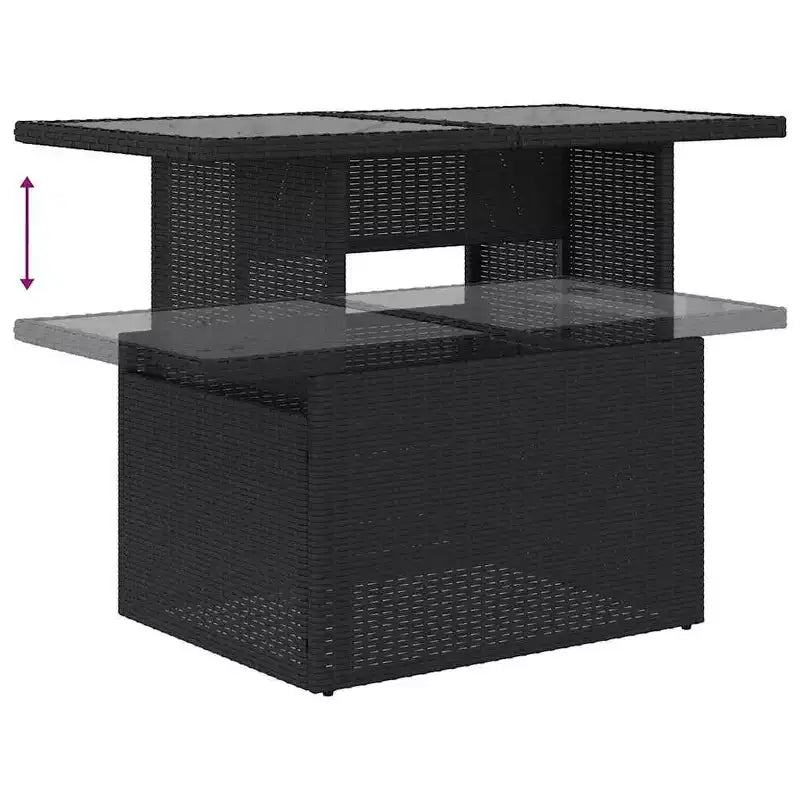 vidaXL 15-delige loungeset voor de tuin met kussens, zwart polyrotan en acaciahout