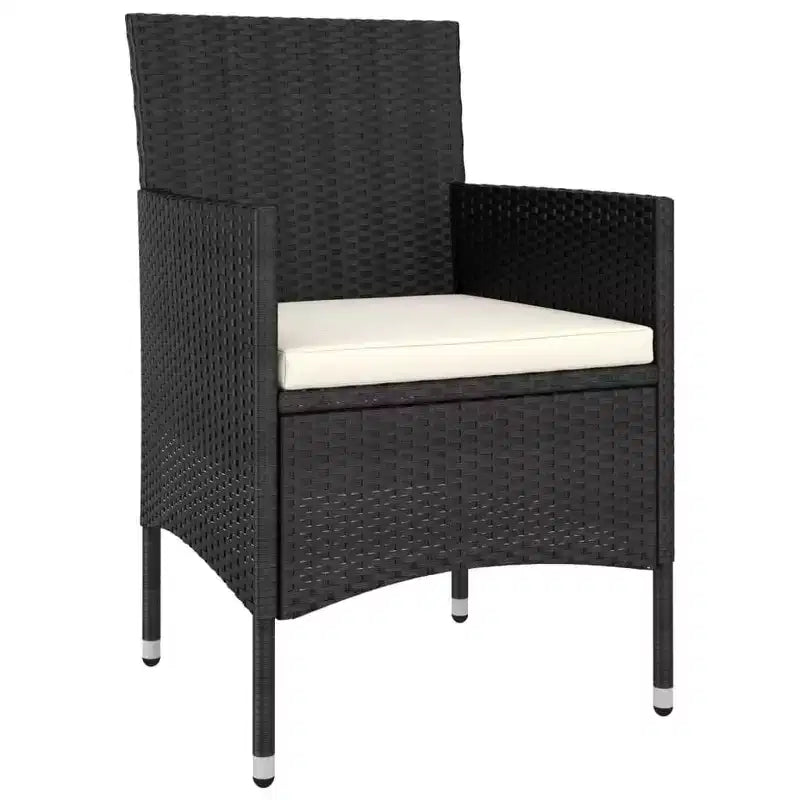 vidaXL Garden Lounge Set Black, Cream White
