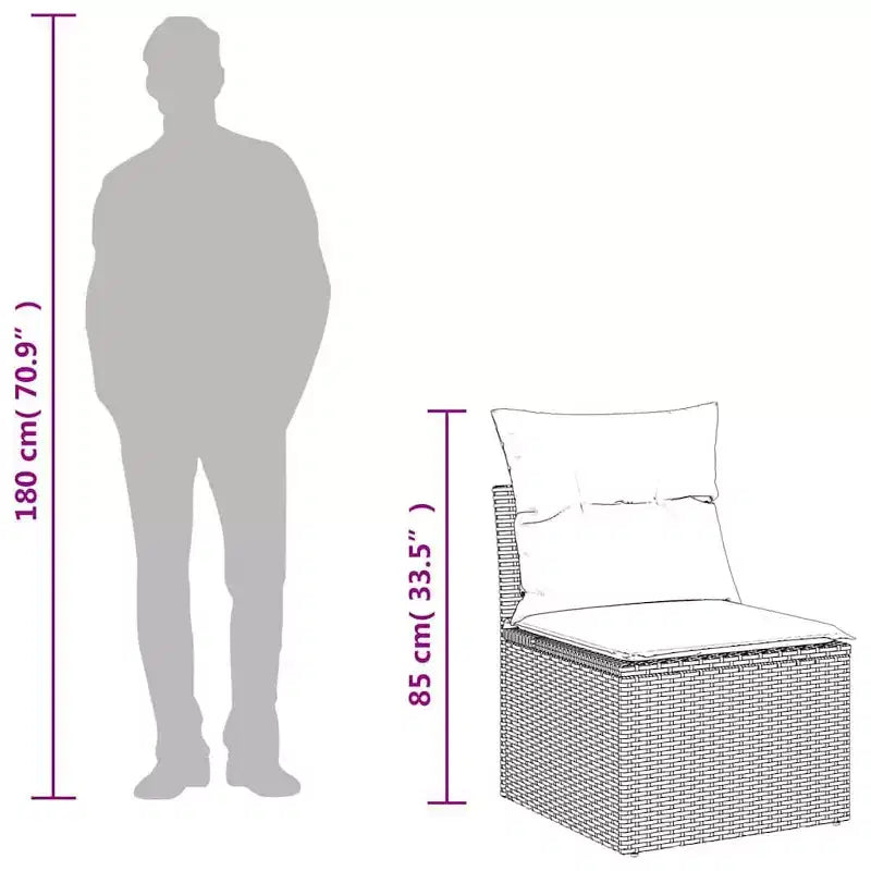 vidaXL Patio Sofa Set Black, Blue