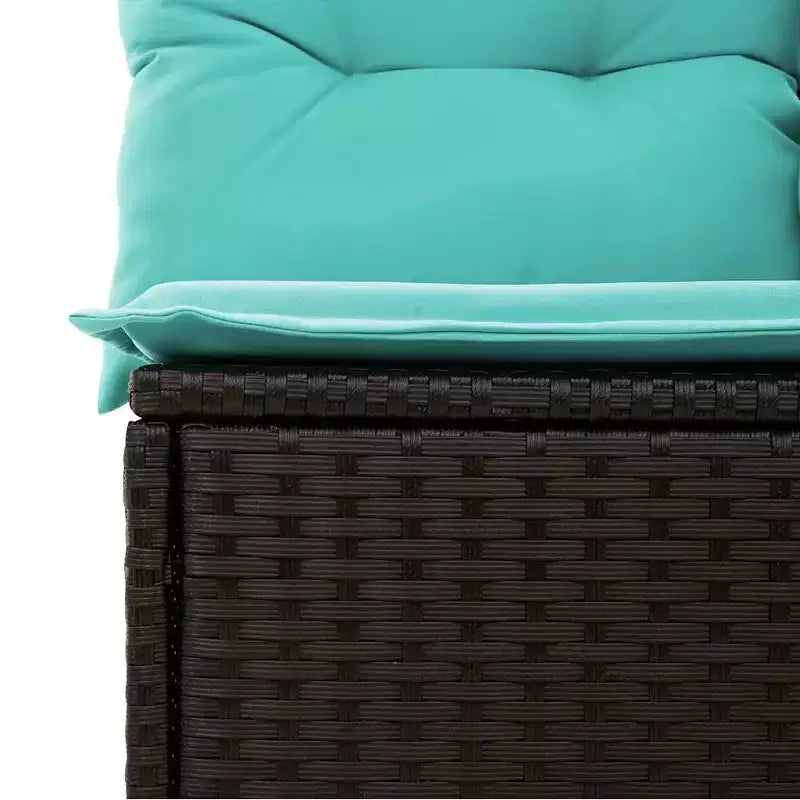 vidaXL Patio Sofa Set Black, Blue