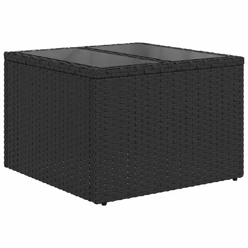vidaXL Patio Sofa Set Black Sofa, Blue Cushions