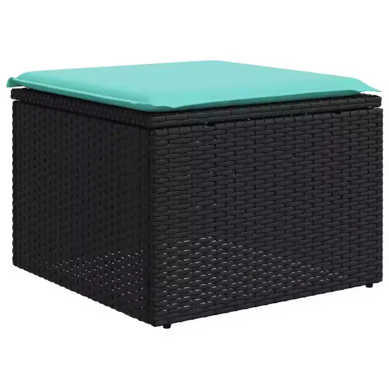 vidaXL Patio Sofa Set Black PE Rattan 10 Piece Modular Patio Sofa Set