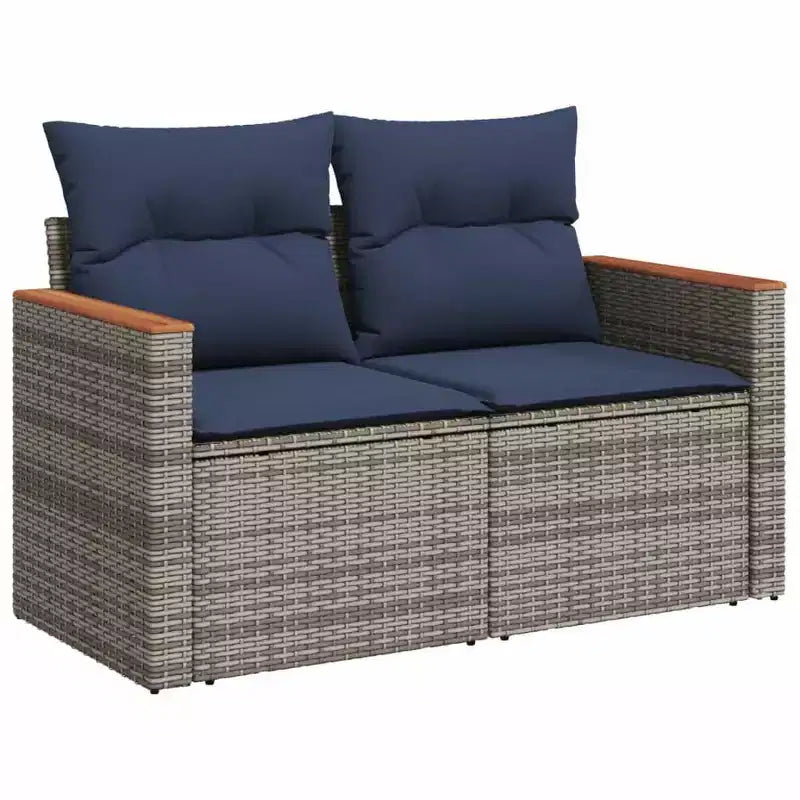 vidaXL Patio Sofa Set Black PE Rattan 10 Piece Modular Patio Sofa Set