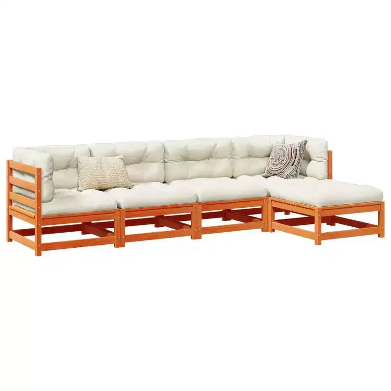 vidaXL Garden Sofa Set Natural wood Solid pine wood Medium Modular