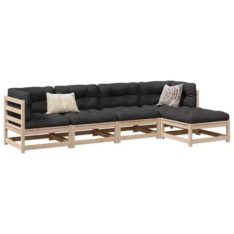 vidaXL Garden Sofa Set Natural wood Solid pine wood Medium Modular