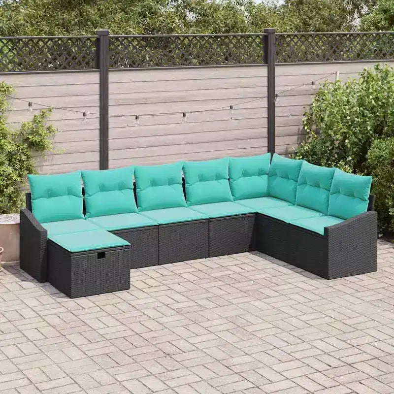 vidaXL Garden Sofa Set 8 pcs Brown and Red 287.5 x 177.5 x 85 cm