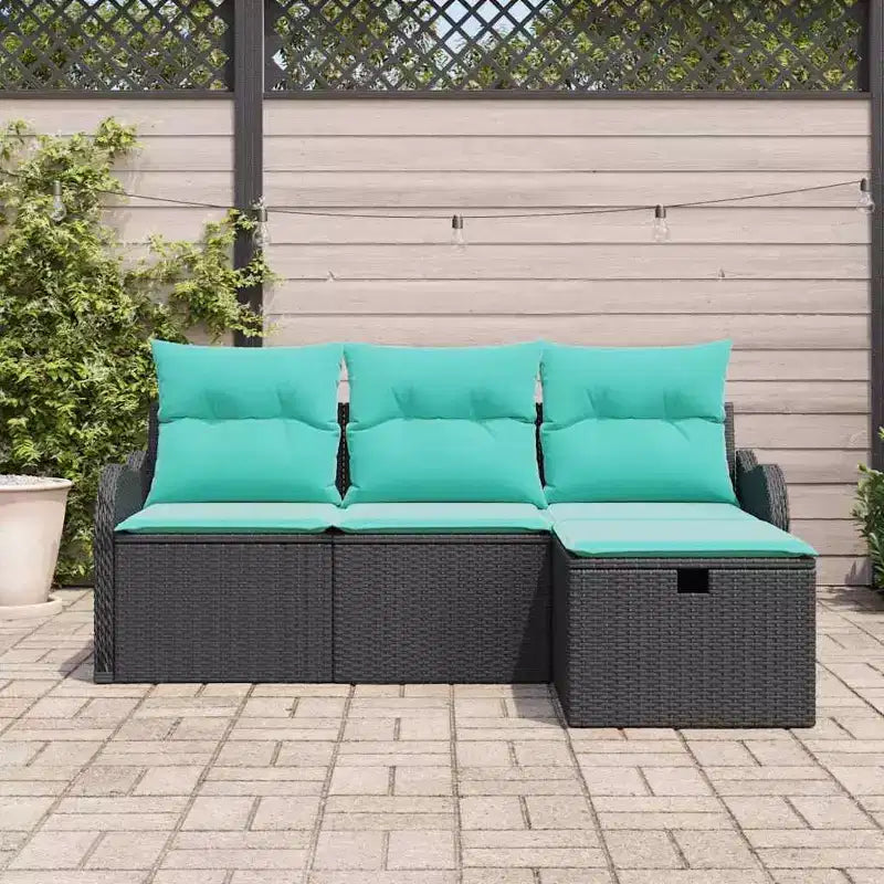 Zestaw ogrodowych sof vidaXL, 4 elementy, brązowo-czerwony, 176 x 117 x 85 cm