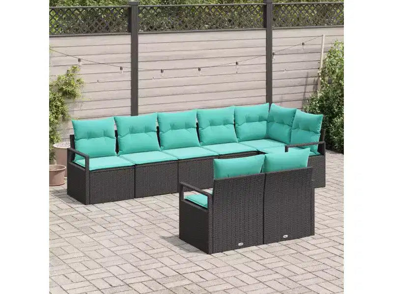 vidaXL Garden Sofa Set 8 pcs Brown Poly rattan