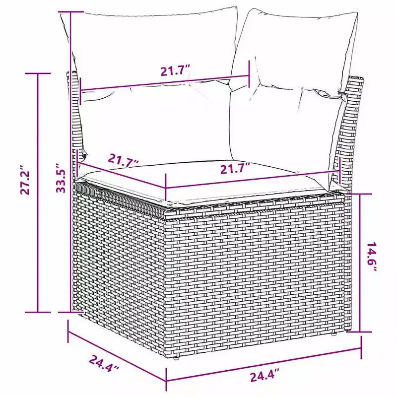 vidaXL Garden Sofa Set 8 pcs Brown Poly rattan