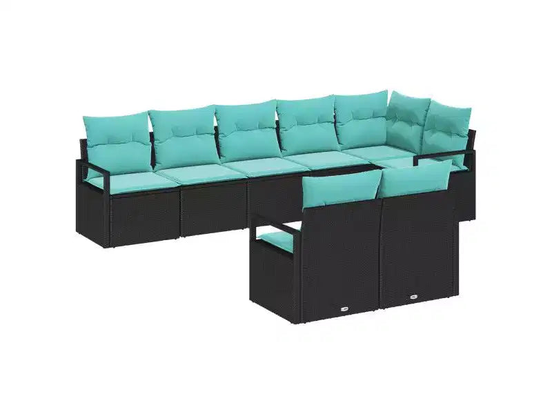 vidaXL Garden Sofa Set 8 pcs Brown Poly rattan