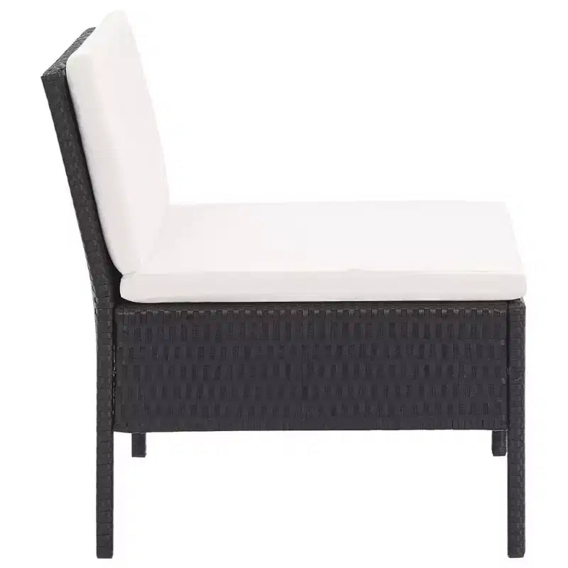 vidaXL Patio Furniture Set 3 Piece Sectional Sofa with Coffee Table Rattan