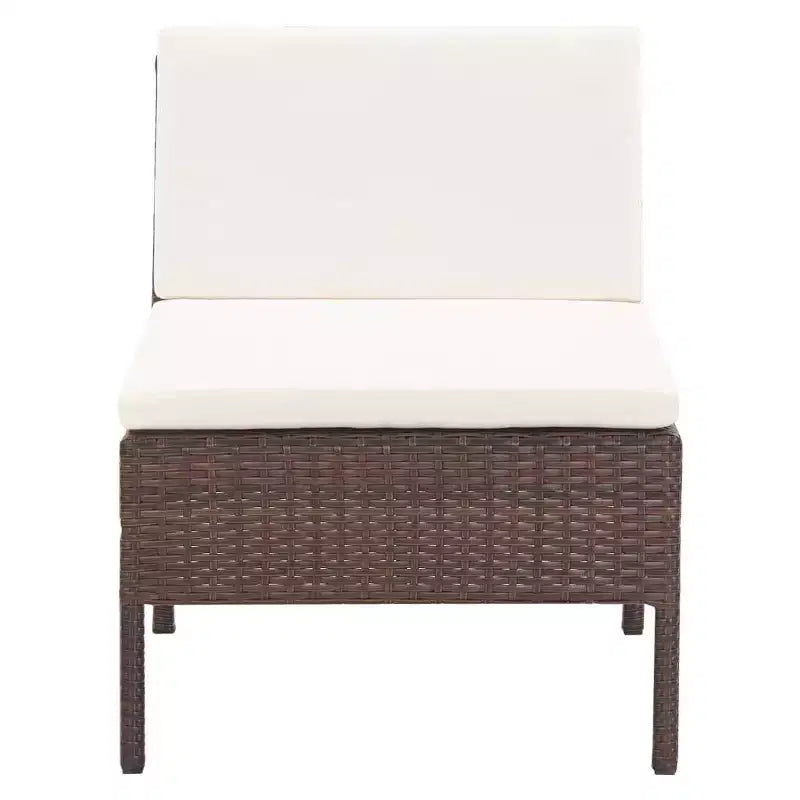 vidaXL Patio Furniture Set 3 Piece Sectional Sofa with Coffee Table Rattan