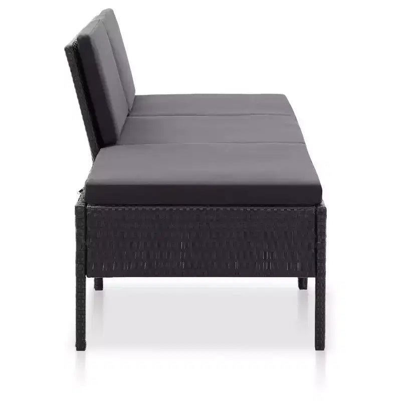 vidaXL Patio Furniture Set 3 Piece Sectional Sofa with Coffee Table Rattan