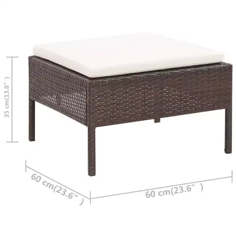 vidaXL Patio Furniture Set 3 Piece Sectional Sofa with Coffee Table Rattan